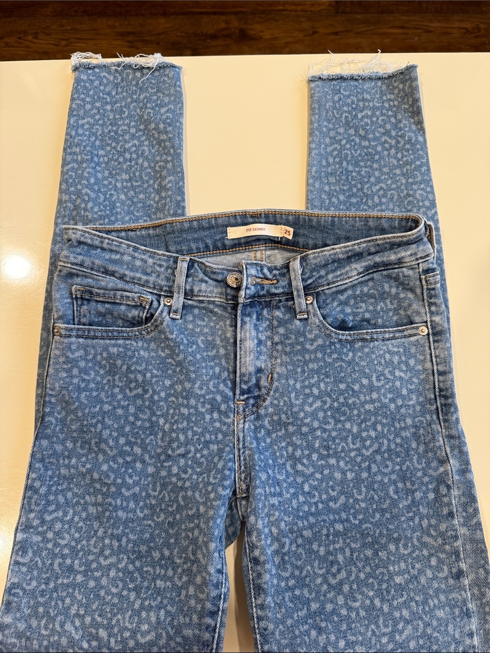 Levi's Blue Leopard-Print Skinny Jeans
